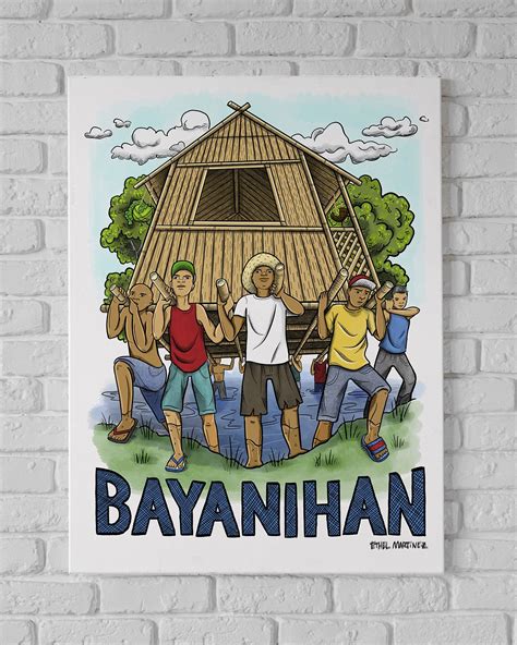 bayanihan poster easy|How to draw a simple scenery (Bayanihan) using acrylic paint .